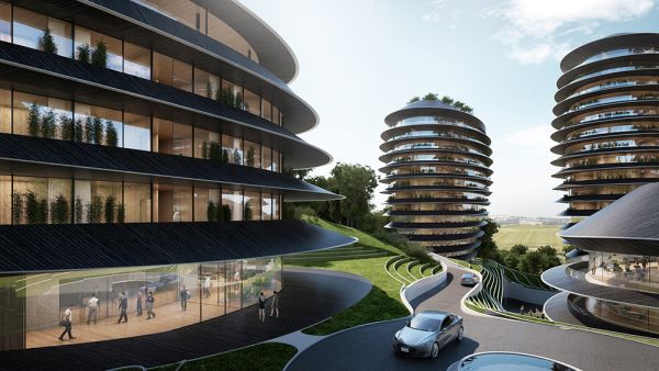 RENDERING BOUTIQUE HOTEL nuovo complesso a Taiping in Cina 