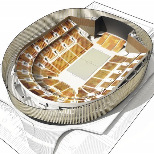 Royal Arena di Copenhagen dalla forma ellittica