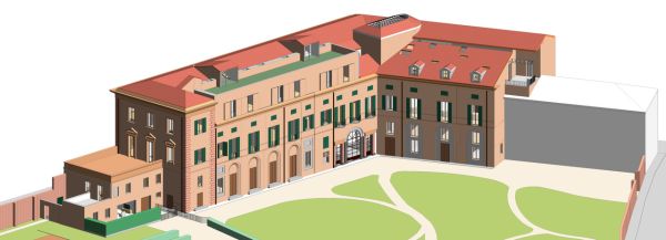 Modello tridimensionale dell'intero Palazzo Gulinelli – crediti Binario Lab