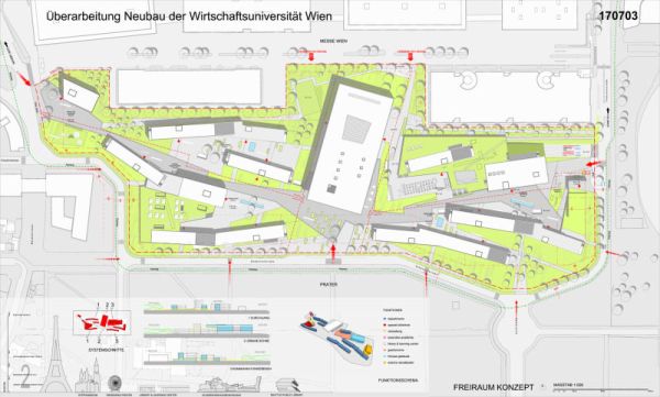 Il masterplan del progetto del WU Campus di Vienna.