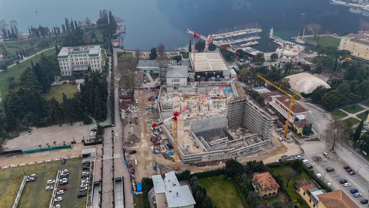 Il cantiere del Polo congressuale Riva del Garda, Courtesy Patrimonio del Trentino S.p.a