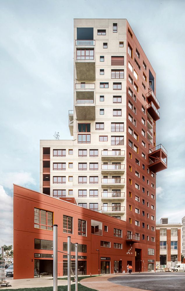 La facciata di uno degli edifici del progetto START-Ivry La facciata di uno degli edifici del progetto START-Ivry
