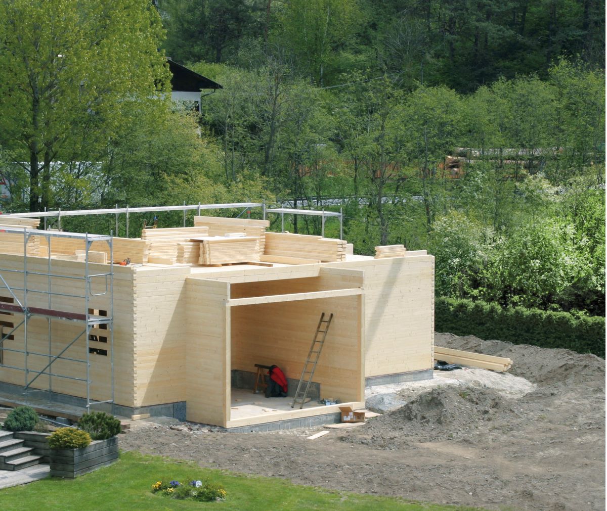 Assemblaggio del sistema costruttivo Rubner Haus