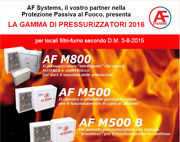NUOVA GAMMA AF SYSTEMS DI PRESSURIZZATORI PER FILTRI FUMO!