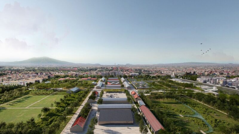 Il Campo Laudato si’ a Caserta secondo il progetto di prefattibilità dello studio Alvisi Kirimoto