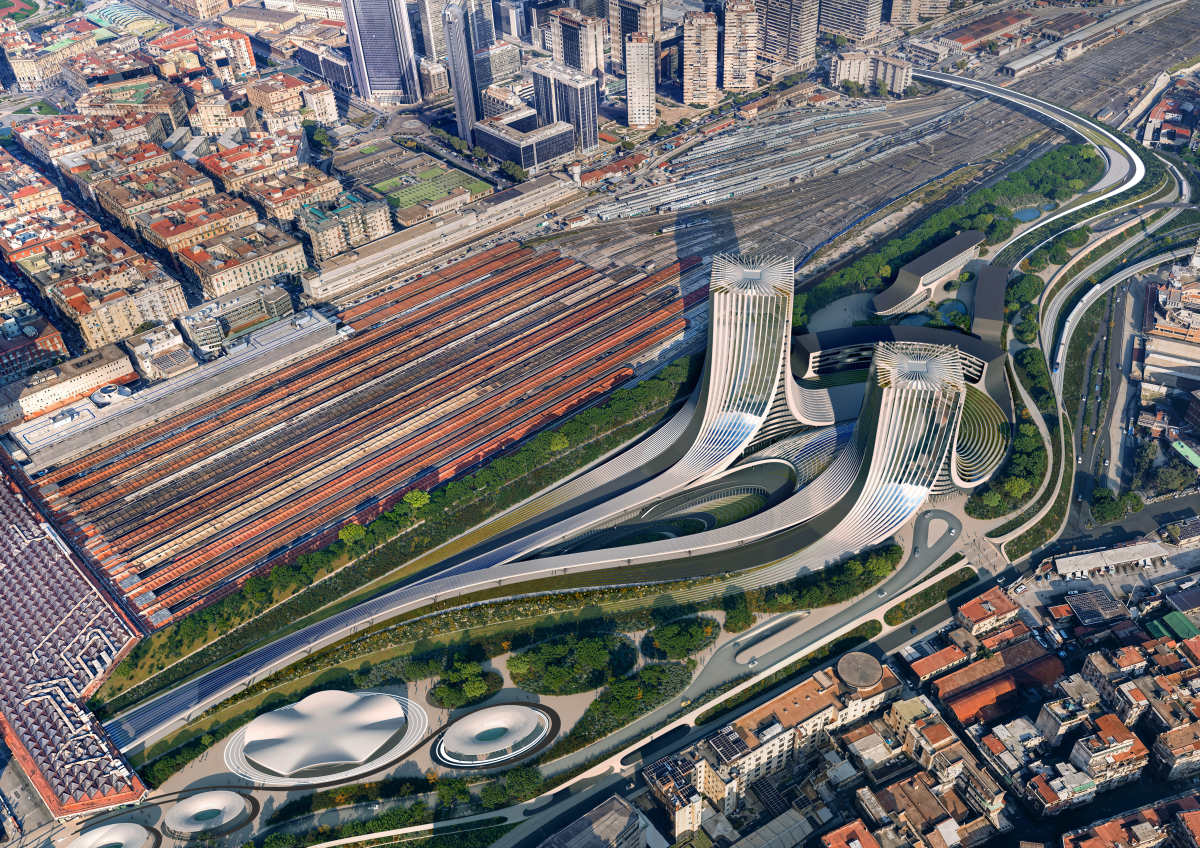 masterplan Napoli Porta Est dello studio Zaha Hadid Architects (ZHA) masterplan Napoli Porta Est dello studio Zaha Hadid Architects (ZHA)
