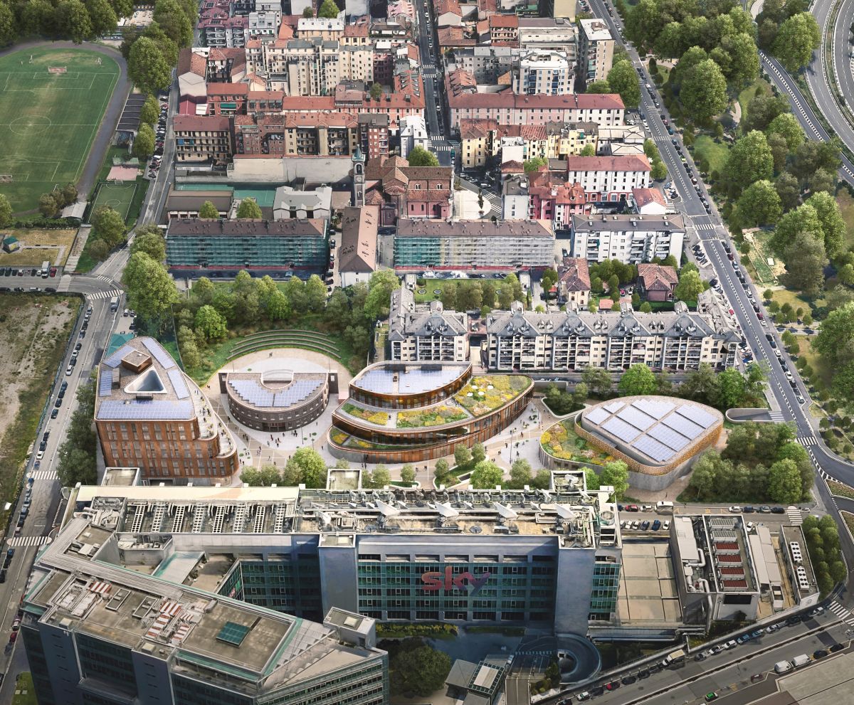 I quattro edifici che compongono il Bosco della Musica del Conservatorio G. Verdi