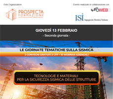 3 CFP: Tecnologie e materiali per la sicurezza sismica delle strutture [13/02]