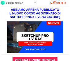 Nuovo Corso Sketchup + V-Ray 2023 109€