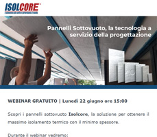 Isolamento termico con pannelli sottovuoto