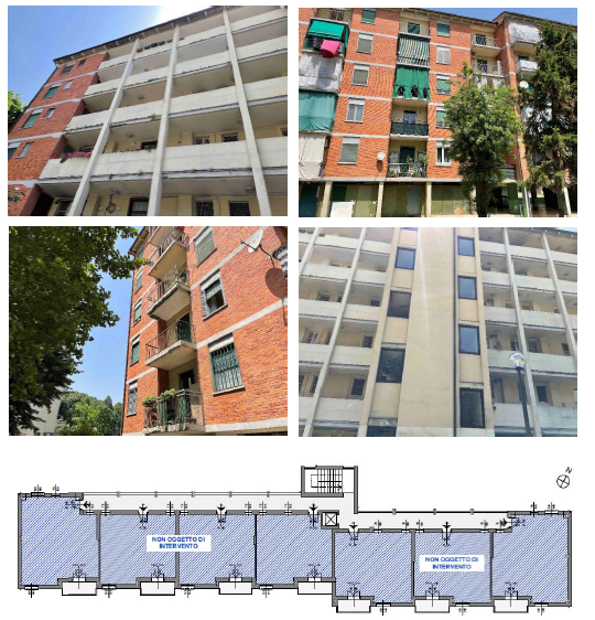 Tipologia 2B quartiere Bagarotti a Milano, pianta tipo e fotografie del fabbricato Tipologia 2B quartiere Bagarotti a Milano, pianta tipo e fotografie del fabbricato