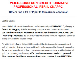 Corsi con crediti formativi per il CNAPPC da 99€
