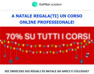 Regala un corso a Natale – 70% sconto