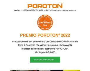 Premio POROTON 2022: Scopri come partecipare. Montepremi € 8.000