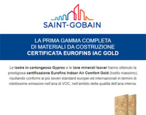 Prodotti Saint-Gobain certificati Eurofins IAC GOLD