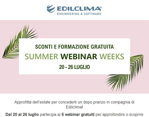 Summer Webinar Weeks Edilclima: formazione e 7 giorni di promo