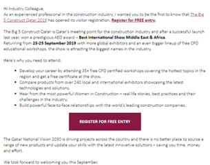 The countdown is on for The Big 5 Construct Qatar