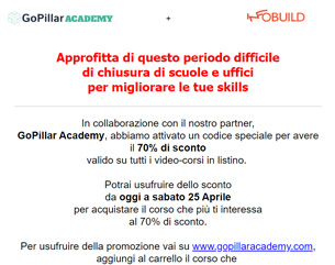 GoPillar + Infobuild – 70% su tutti i video-corsi
