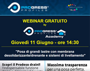 Webinar: Posa di grandi lastre con membrana e sistemi di livellamento