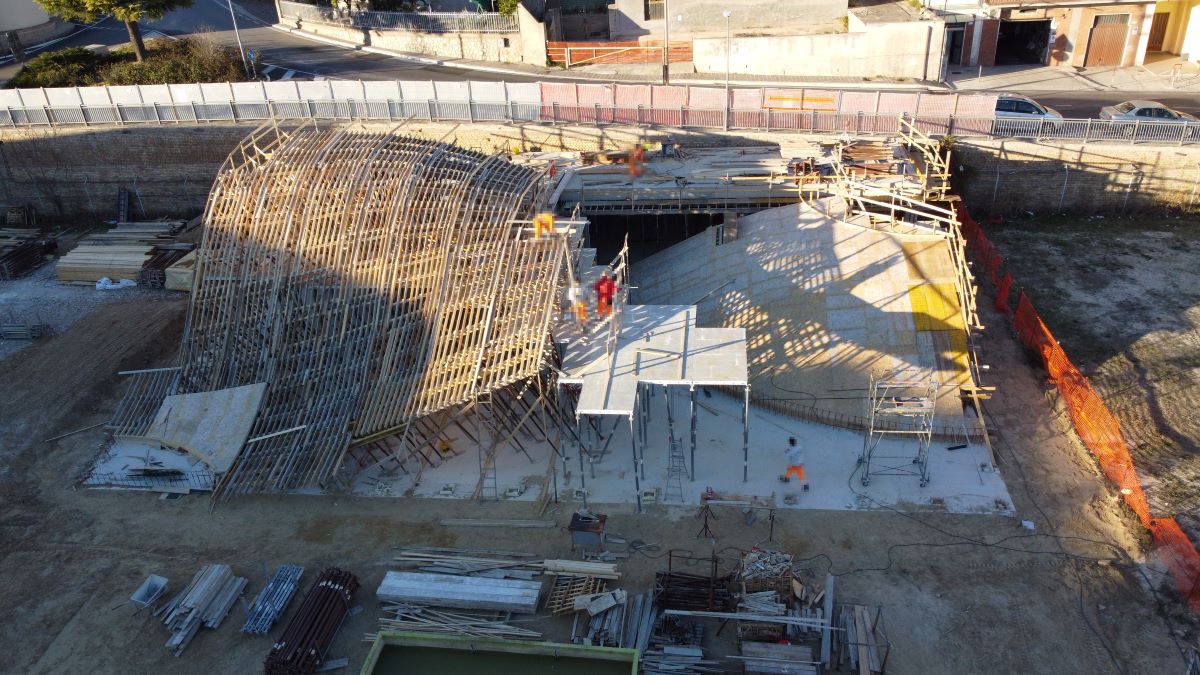 Fase di costruzione del Centro polifunzionale Talea di Ripa Teatina 