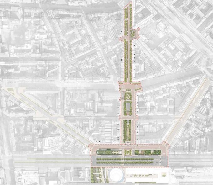 Planimetria generale dell’intervento nella zona sud di Milano per la nuova sede di A2A