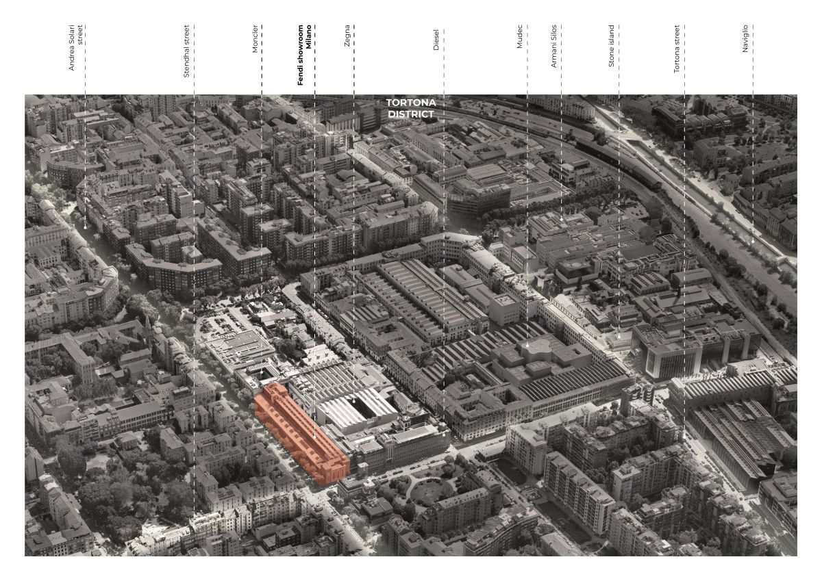 Il nuovo Fendi showroom e il contesto del distretto di Tortona 