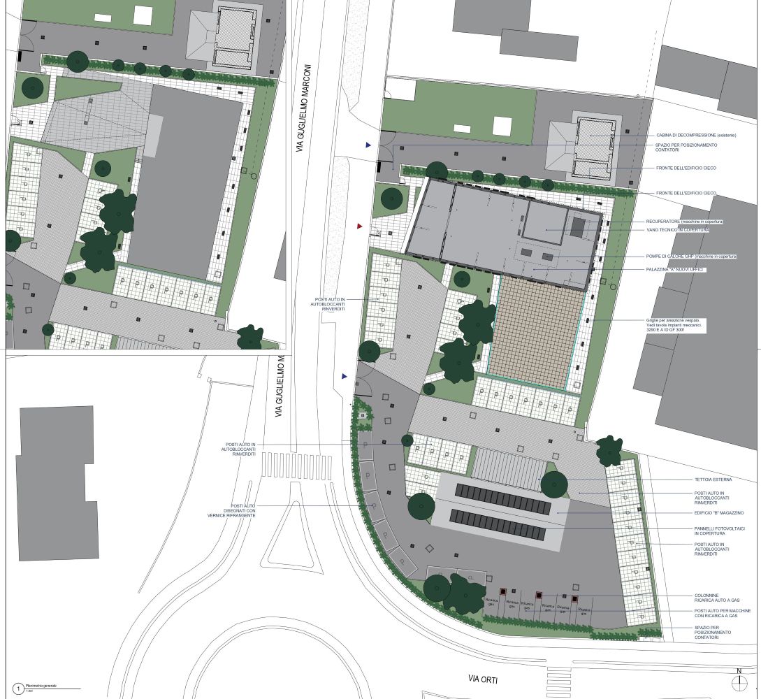 Il prospetto principale della nuova sede Italgas