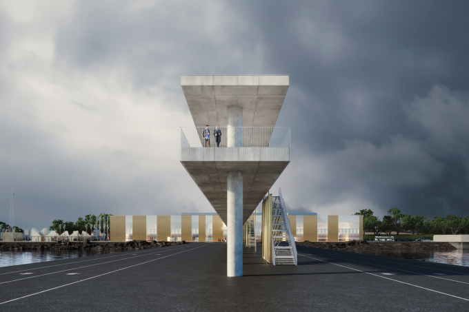 La passerella di accesso del nuovo Terminal del Porto Corsini a Ravenna 