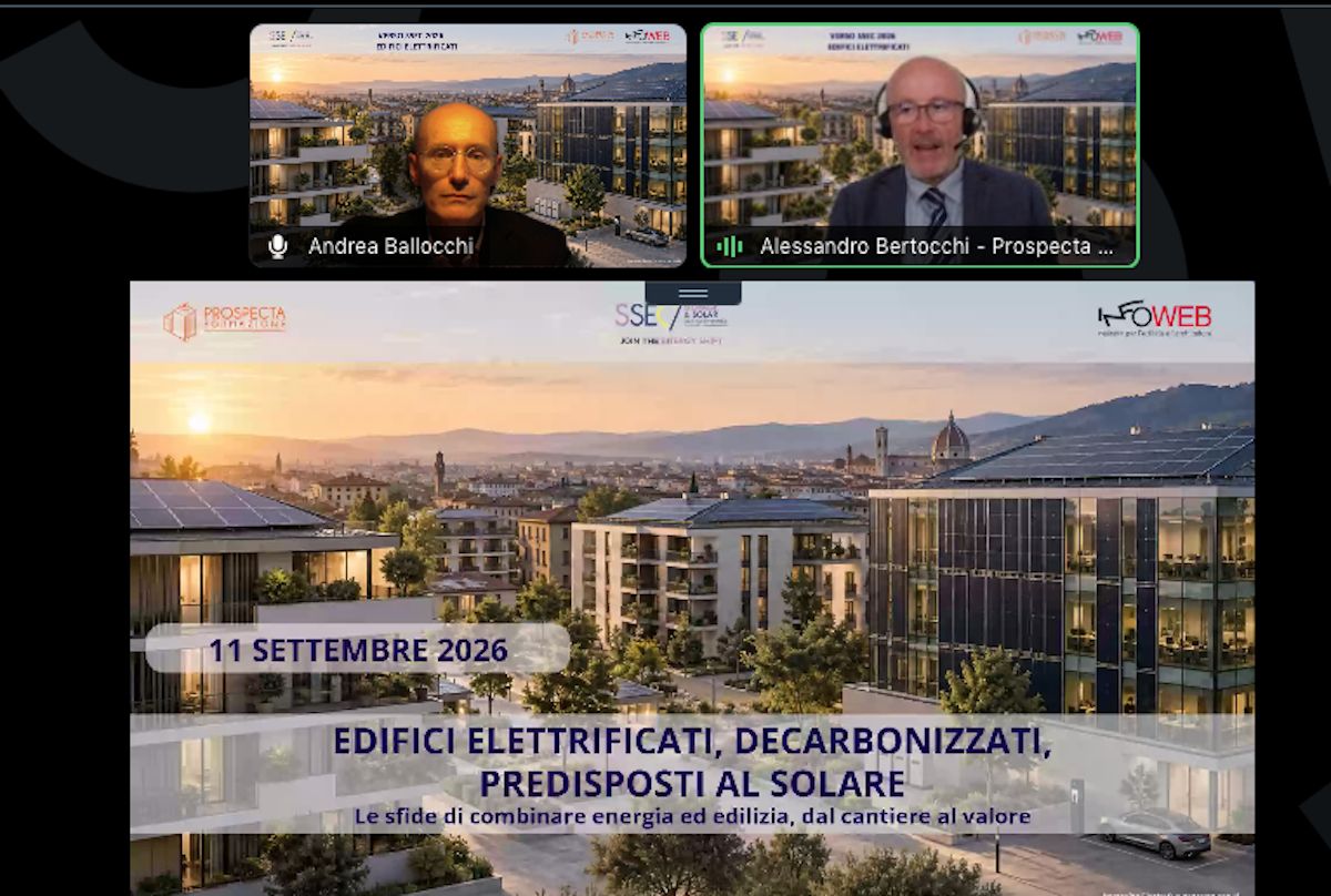 Un momento del convegno “Edifici elettrificati, decarbonizzati, predisposti al solare”, organizzato da Prospecta Formazione in collaborazione con SSEC – Storage & Solar Expo Conference Un momento del convegno “Edifici elettrificati, decarbonizzati, predisposti al solare”, organizzato da Prospecta Formazione in collaborazione con SSEC – Storage & Solar Expo Conference