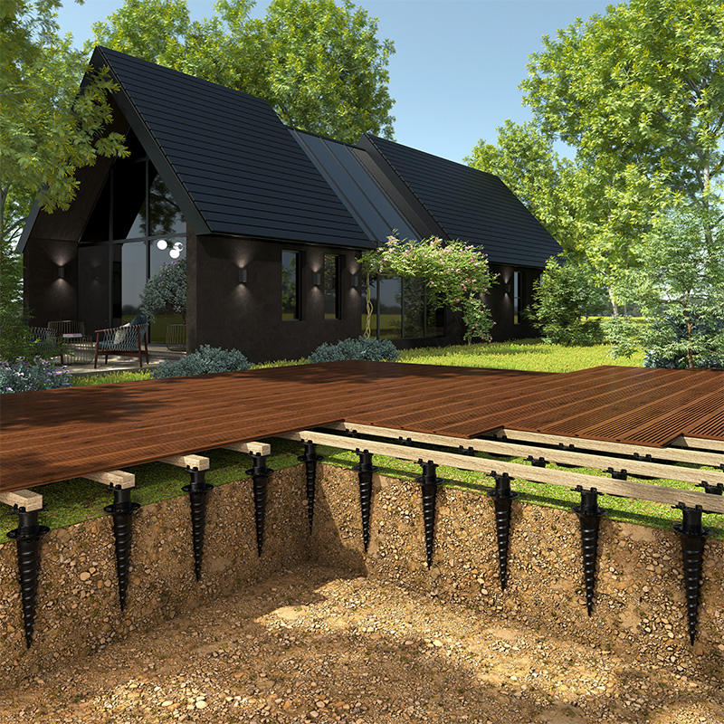DeckoLight di Impertek, il supporto per pavimentazioni sopraelevate su terreno naturale