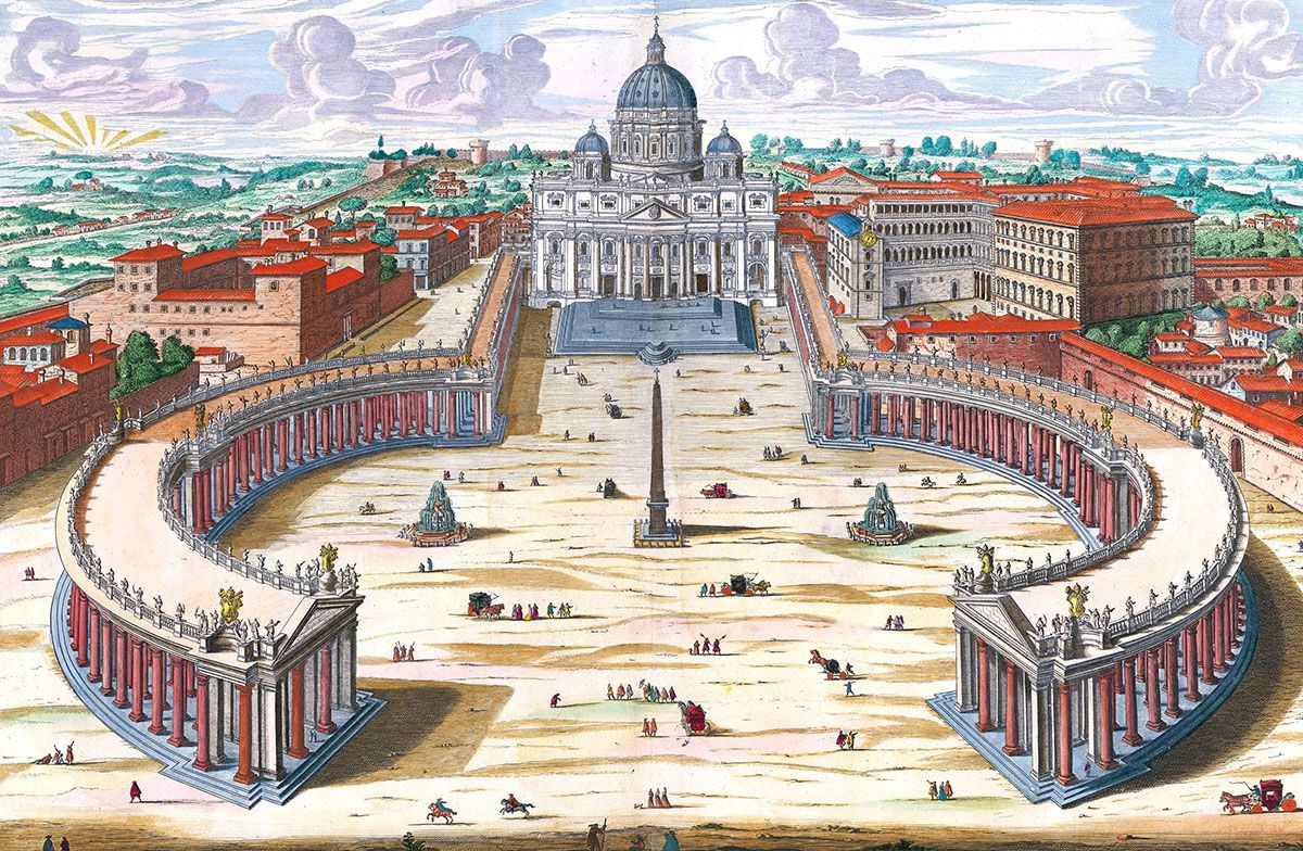 Piazza San Pietro e Basilica Vaticana, Giovan Battista Falda, 1693