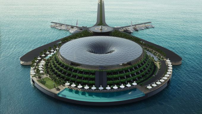 Eco-Floating Hotel in Qatar, una rotazione che produce energia