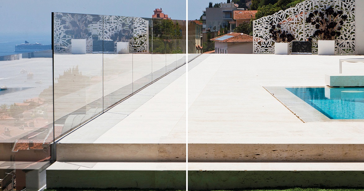 I parapetti tutto vetro di IAM Design per la villa di Monte Carlo