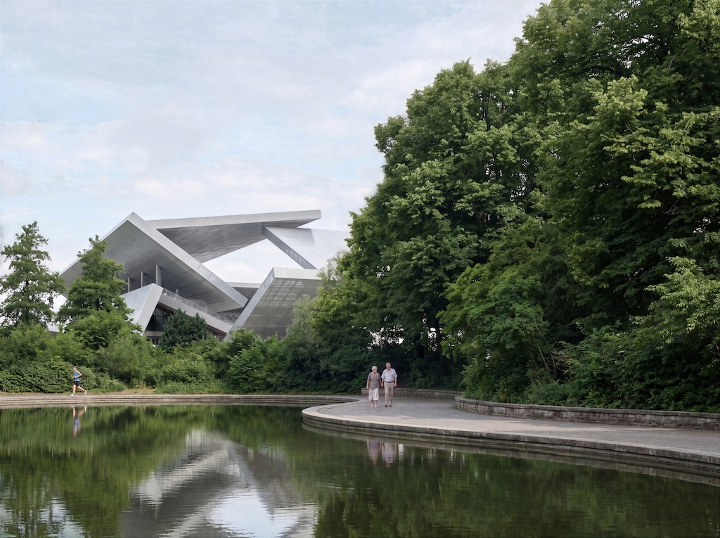 Maksimir Stadium, Zagreb – the stadium seen from Maksimir Park Maksimir Stadium, Zagreb – the stadium seen from Maksimir Park