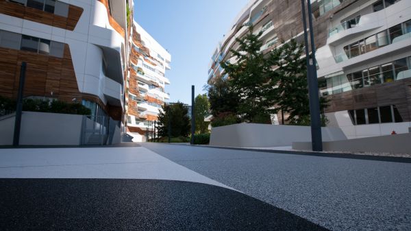 Pavimentazione IPM Geodrena per l'esterno delle residenze Hadid a Milano 