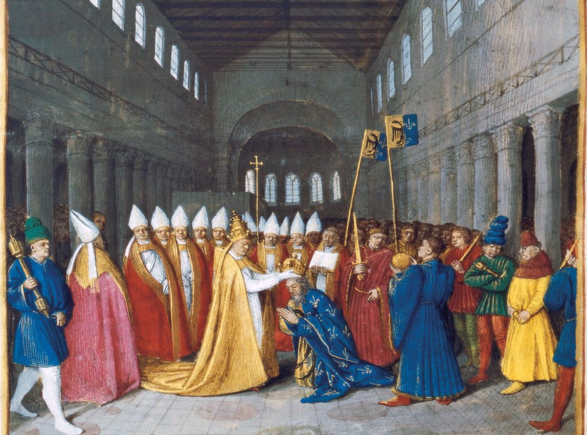 Incoronazione di Carlo Magno (Jean Fouquet, 1460)