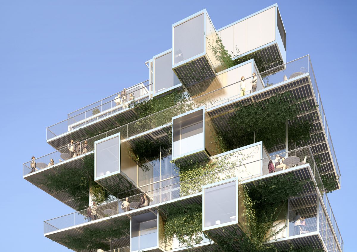 Un particolare di Modular Follies, progetto ecologico e modulabile realizzato a Montpellier