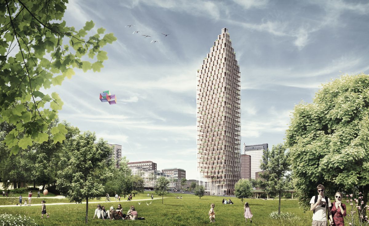 Il grattacielo in legno di 34 piani di Stoccolma progettato da Møller Architects