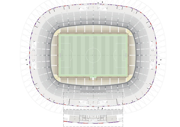 Planimetria ultimo livello dello stadio