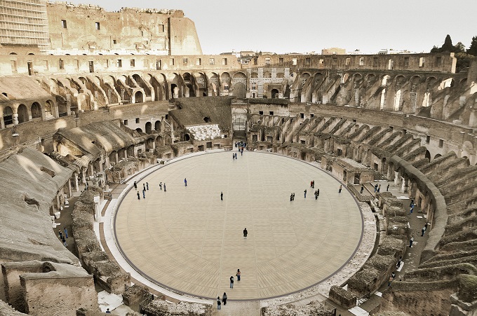 Render piano arena del Colosseo