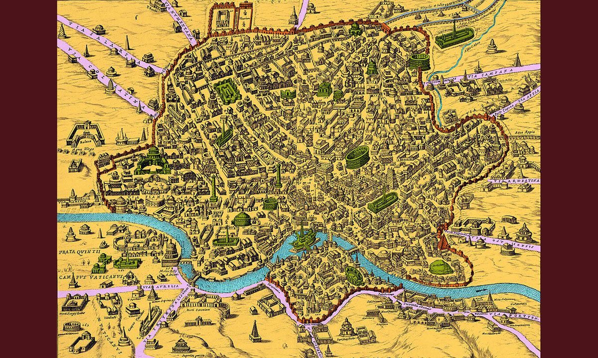 Roma nel Medioevo: “Roma Antiqua Triumphatrix” (Giacomo de Rossi, 1676)