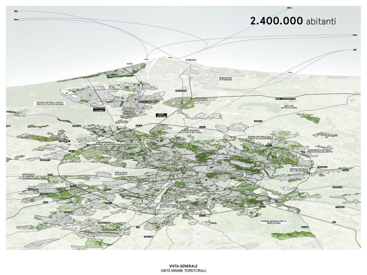 Mappe e grafiche dell’ambizioso progetto di Stefano Boeri per Roma emerso dal Laboratorio Roma050 Mappe e grafiche dell’ambizioso progetto di Stefano Boeri per Roma emerso dal Laboratorio Roma050