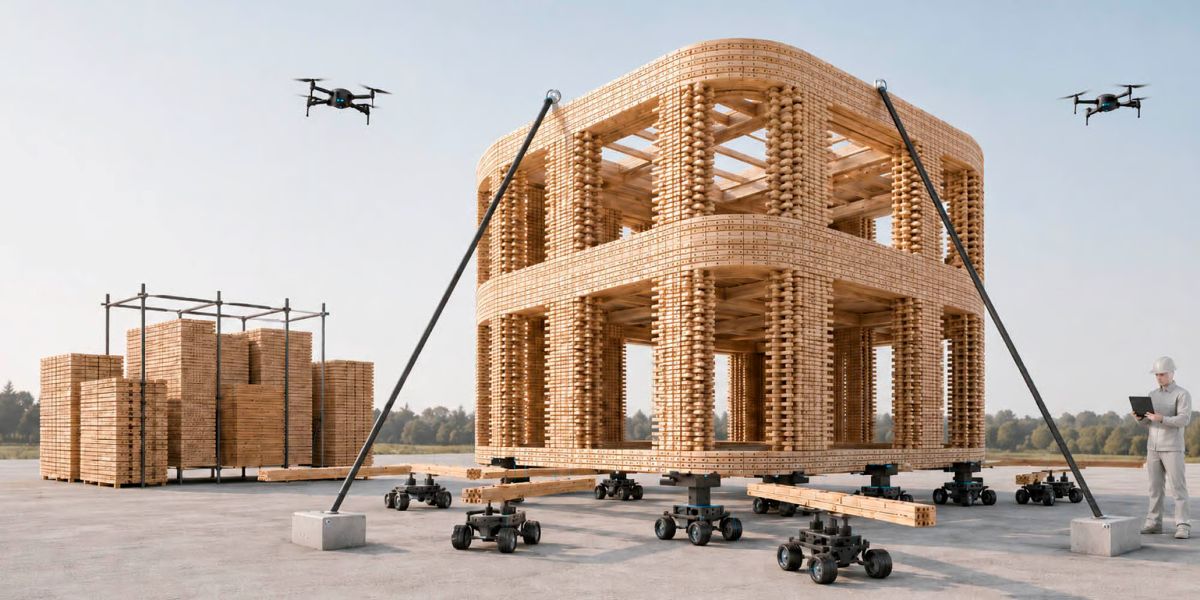 Foster + Partners e la costruzione robotica invertita: al via il progetto europeo SWIFT-BUILD Foster + Partners e la costruzione robotica invertita: al via il progetto europeo SWIFT-BUILD