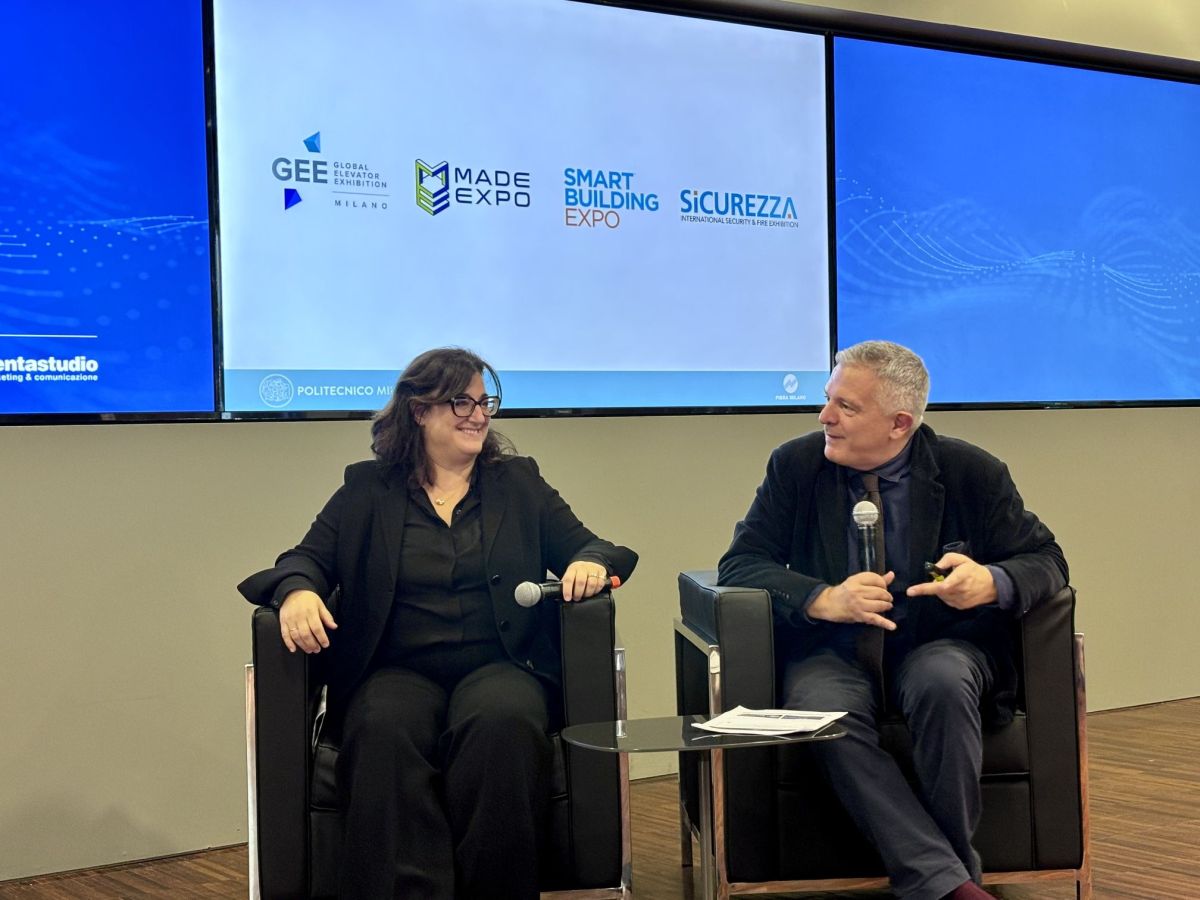 Paola Sarco e Il Prof. Aste alla presentazione di Miba 2025