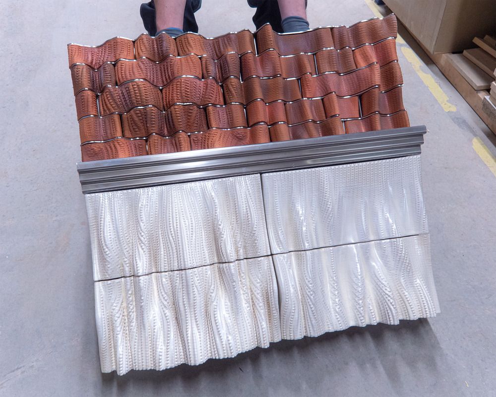 Particolare di mattoni in ceramica stampati in 3D di Studio Rap per la Ceramic House Particolare di mattoni in ceramica stampati in 3D di Studio Rap per la Ceramic House