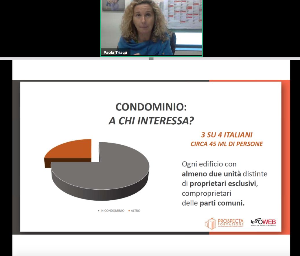 Un momento dell'intervento dell'Ingegner Paola Triaca durante il convegno convegno “Sistemi di riscaldamento ad alta efficienza per il comfort abitativo”, organizzato da Prospecta Formazione – Infoweb