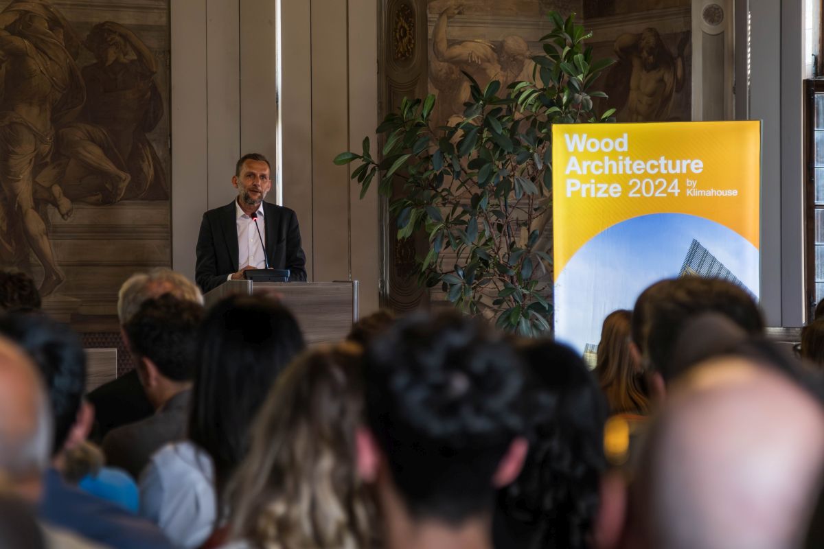 Thomas Mur, Direttore di Fiera Bolzano alla Conferenza di presentazione del Wood Architecture Prize 2024 