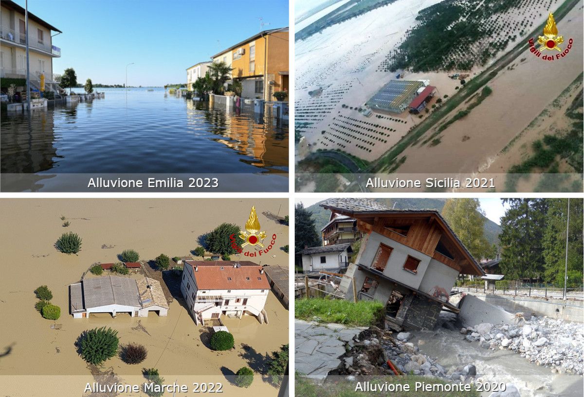 Le alluvioni che negli ultimi anni hanno colpito l'Italia
