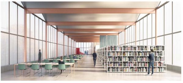 Area dedicata allo studio della nuova biblioteca di Lorenteggio