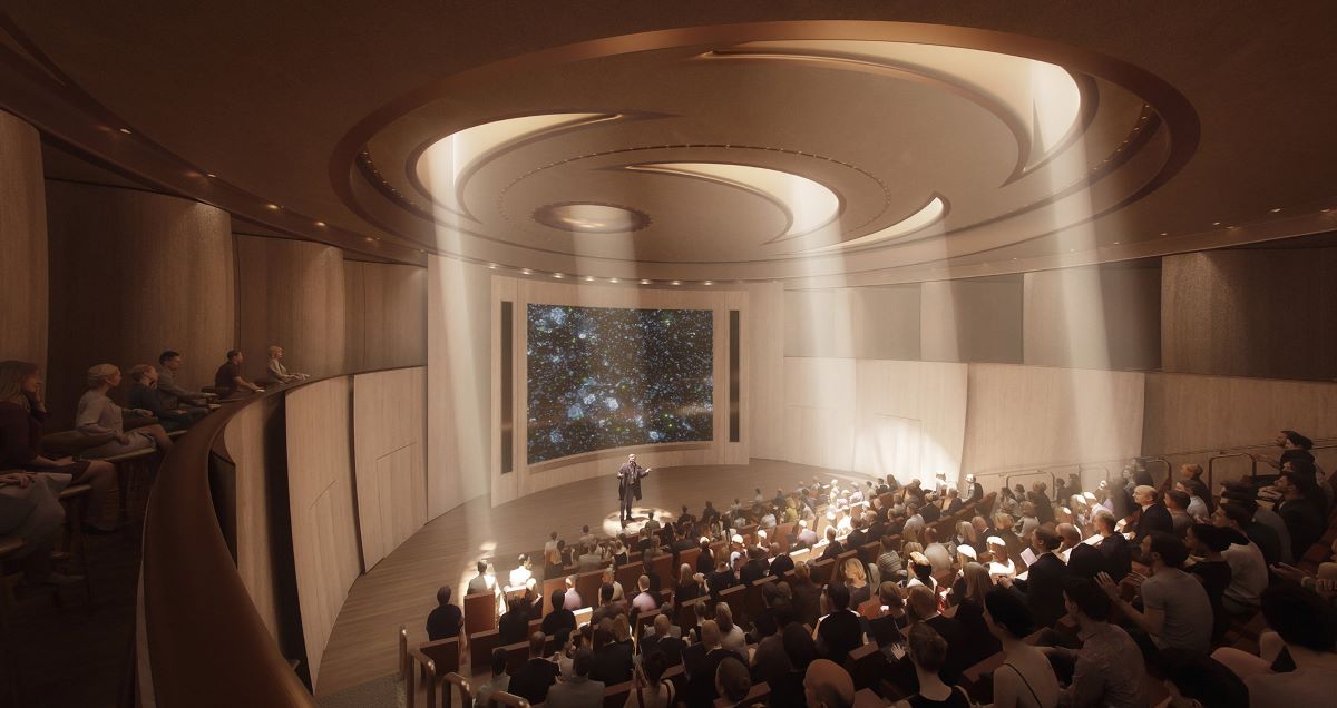 L'auditorium interrato dell'Ellison Institute of Technology di Oxford